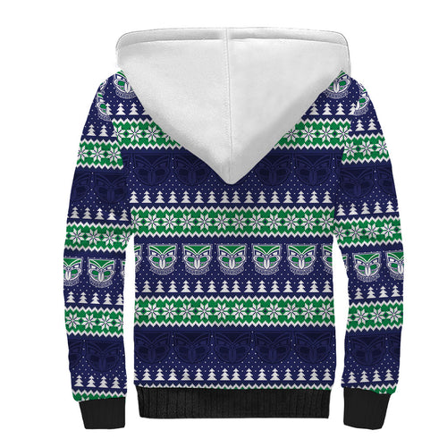 New Zealand Warriors Rugby Christmas Sherpa Hoodie Seamless Cardigan Inspired
