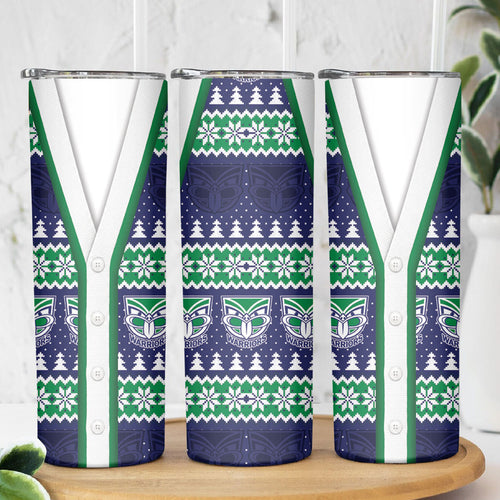 New Zealand Warriors Rugby Christmas Skinny Tumbler Seamless Cardigan Inspired