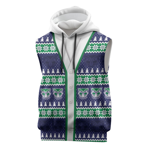 New Zealand Warriors Rugby Christmas Sleeveless Hoodie Seamless Cardigan Inspired