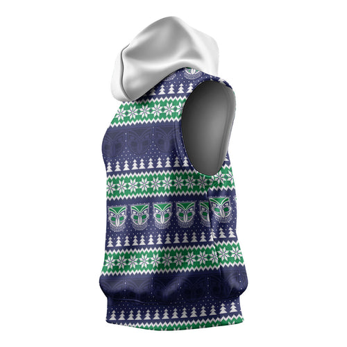 New Zealand Warriors Rugby Christmas Sleeveless Hoodie Seamless Cardigan Inspired