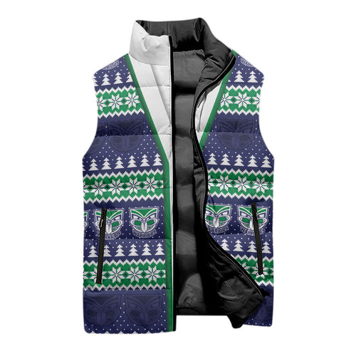 New Zealand Warriors Rugby Christmas Sleeveless Puffer Jacket Seamless Cardigan Inspired