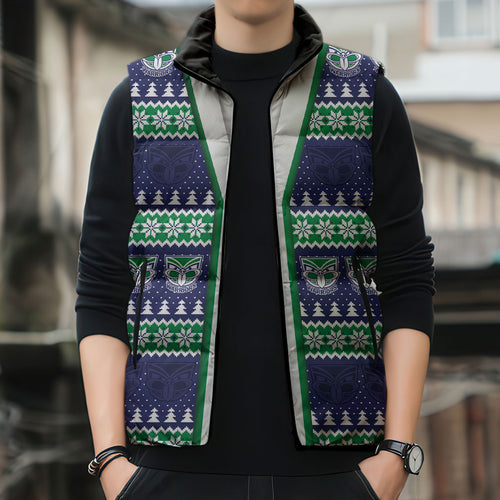 New Zealand Warriors Rugby Christmas Sleeveless Puffer Jacket Seamless Cardigan Inspired