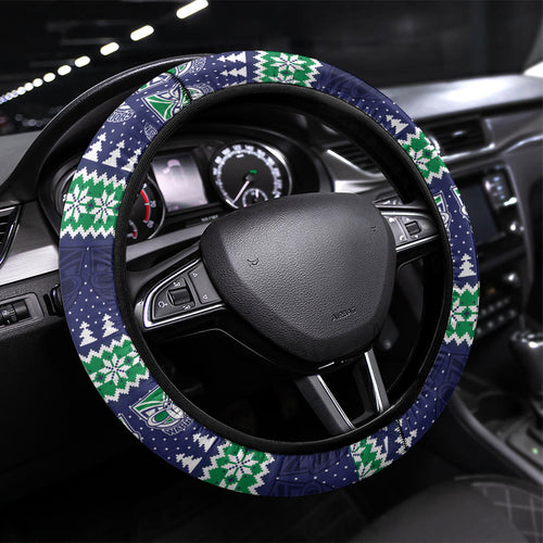 New Zealand Warriors Rugby Christmas Steering Wheel Cover Seamless Cardigan Inspired