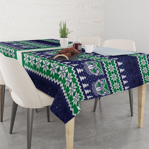 New Zealand Warriors Rugby Christmas Tablecloth Seamless Cardigan Inspired
