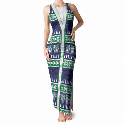 New Zealand Warriors Rugby Christmas Tank Maxi Dress Seamless Cardigan Inspired