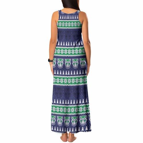 New Zealand Warriors Rugby Christmas Tank Maxi Dress Seamless Cardigan Inspired