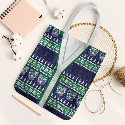 New Zealand Warriors Rugby Christmas Tote Bag Seamless Cardigan Inspired