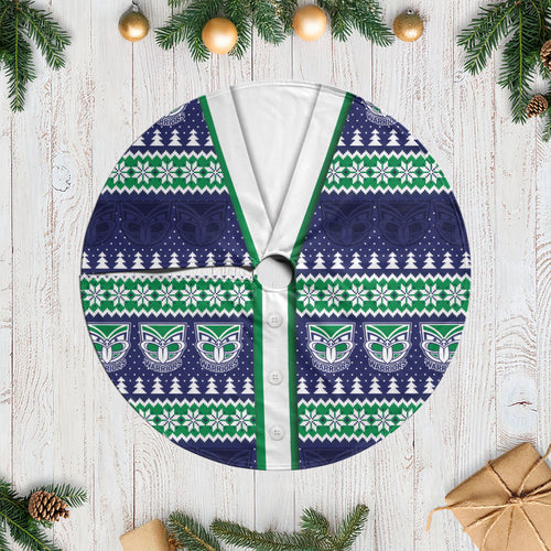 New Zealand Warriors Rugby Christmas Tree Skirt Seamless Cardigan Inspired
