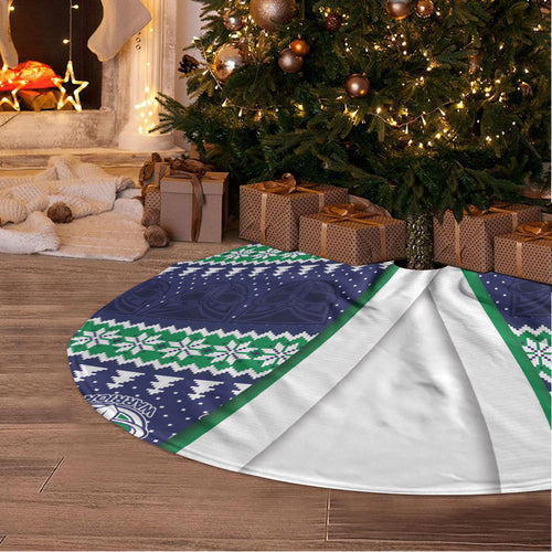 New Zealand Warriors Rugby Christmas Tree Skirt Seamless Cardigan Inspired