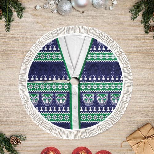 New Zealand Warriors Rugby Christmas Tree Skirt Seamless Cardigan Inspired