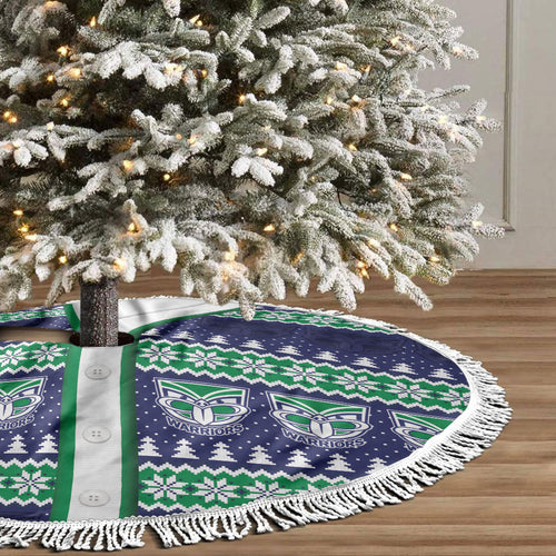 New Zealand Warriors Rugby Christmas Tree Skirt Seamless Cardigan Inspired