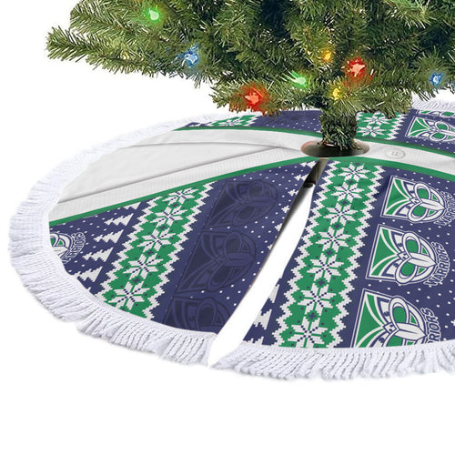 New Zealand Warriors Rugby Christmas Tree Skirt Seamless Cardigan Inspired