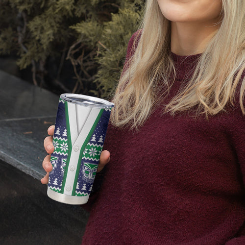 New Zealand Warriors Rugby Christmas Tumbler Cup Seamless Cardigan Inspired