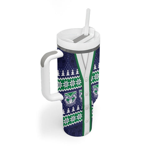 New Zealand Warriors Rugby Christmas Tumbler With Handle Seamless Cardigan Inspired