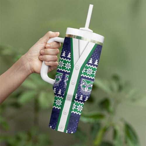 New Zealand Warriors Rugby Christmas Tumbler With Handle Seamless Cardigan Inspired