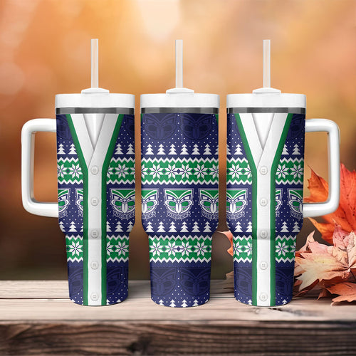 New Zealand Warriors Rugby Christmas Tumbler With Handle Seamless Cardigan Inspired