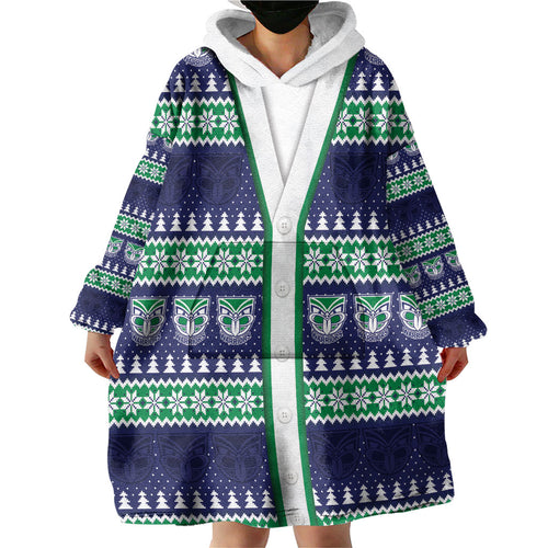 New Zealand Warriors Rugby Christmas Wearable Blanket Hoodie Seamless Cardigan Inspired