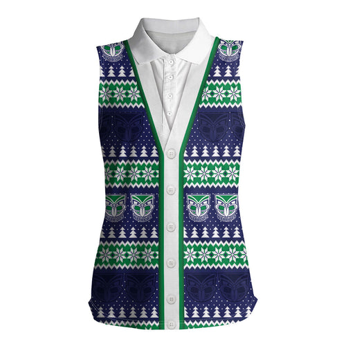 New Zealand Warriors Rugby Christmas Women Sleeveless Polo Shirt Seamless Cardigan Inspired