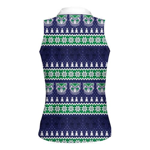 New Zealand Warriors Rugby Christmas Women Sleeveless Polo Shirt Seamless Cardigan Inspired