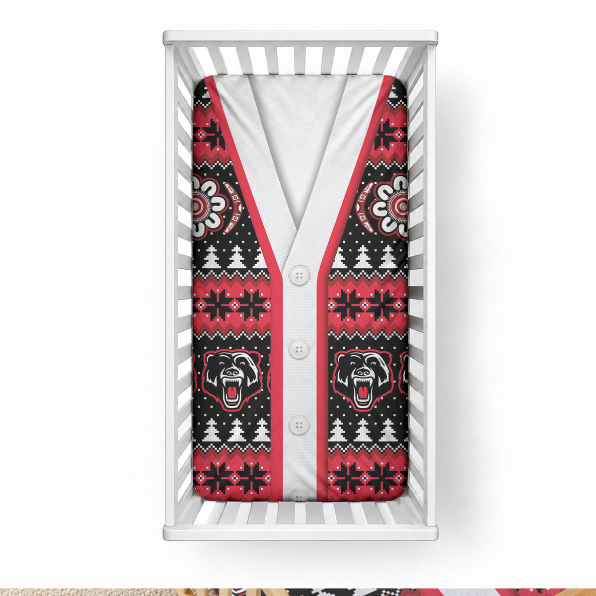 Perth Bears Rugby Christmas Baby Bed Cover Aboriginal Seamless Cardigan Inspired