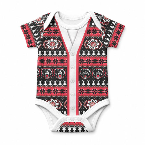 Perth Bears Rugby Christmas Baby Onesie Aboriginal Seamless Cardigan Inspired