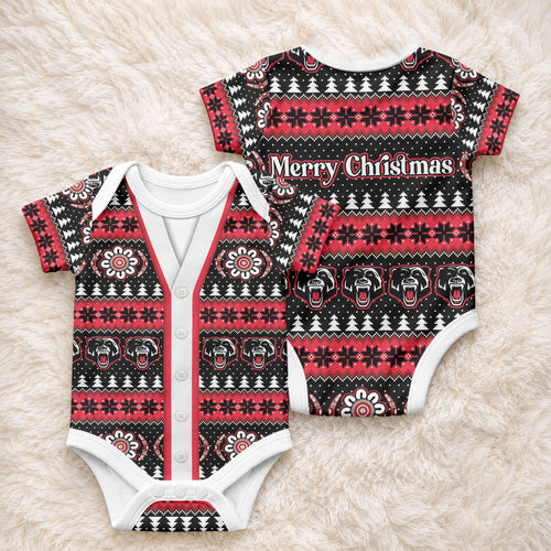 Perth Bears Rugby Christmas Baby Onesie Aboriginal Seamless Cardigan Inspired