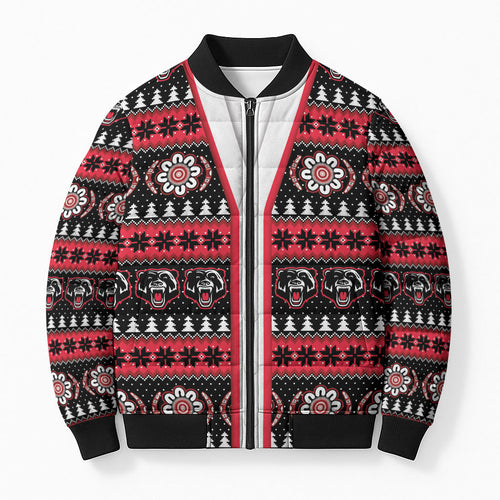 Perth Bears Rugby Christmas Bomber Puffer Jacket Aboriginal Seamless Cardigan Inspired