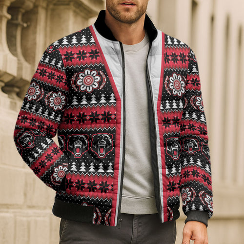 Perth Bears Rugby Christmas Bomber Puffer Jacket Aboriginal Seamless Cardigan Inspired
