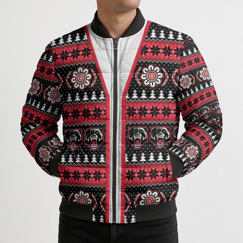 Perth Bears Rugby Christmas Bomber Puffer Jacket Aboriginal Seamless Cardigan Inspired