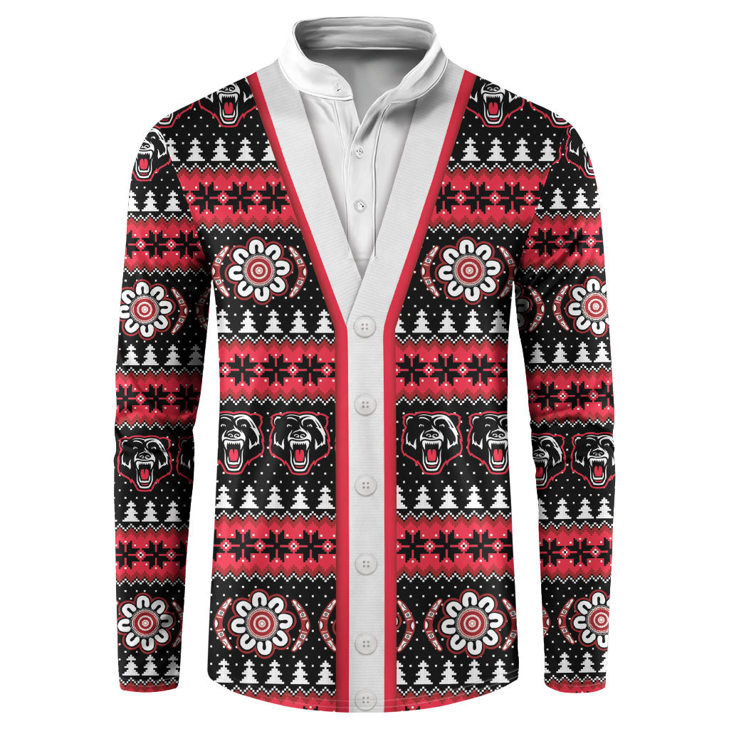 Perth Bears Rugby Christmas Button Sweatshirt Aboriginal Seamless Cardigan Inspired