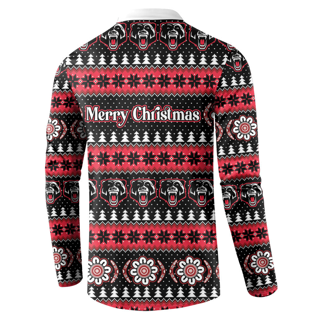 Perth Bears Rugby Christmas Button Sweatshirt Aboriginal Seamless Cardigan Inspired