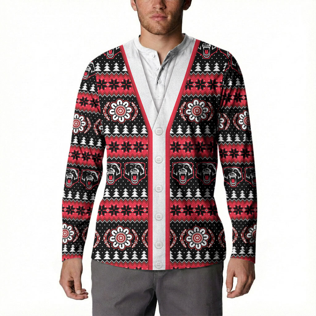 Perth Bears Rugby Christmas Button Sweatshirt Aboriginal Seamless Cardigan Inspired