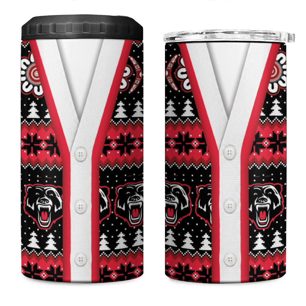 Perth Bears Rugby Christmas 4 in 1 Can Cooler Tumbler Aboriginal Seamless Cardigan Inspired