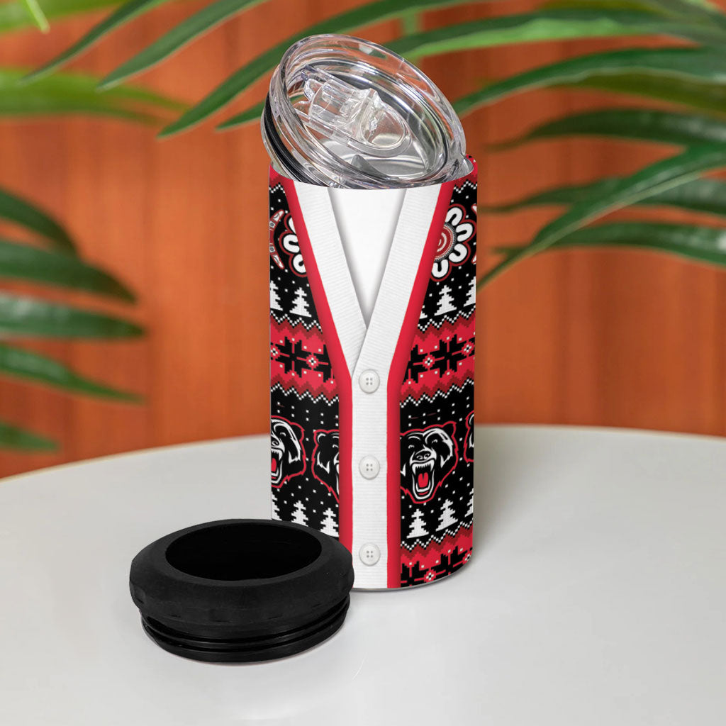 Perth Bears Rugby Christmas 4 in 1 Can Cooler Tumbler Aboriginal Seamless Cardigan Inspired