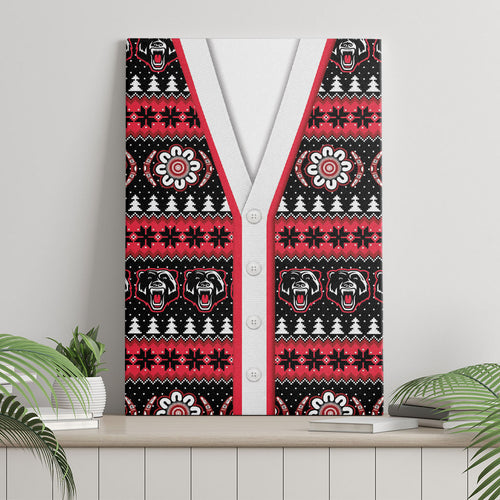 Perth Bears Rugby Christmas Canvas Wall Art Aboriginal Seamless Cardigan Inspired