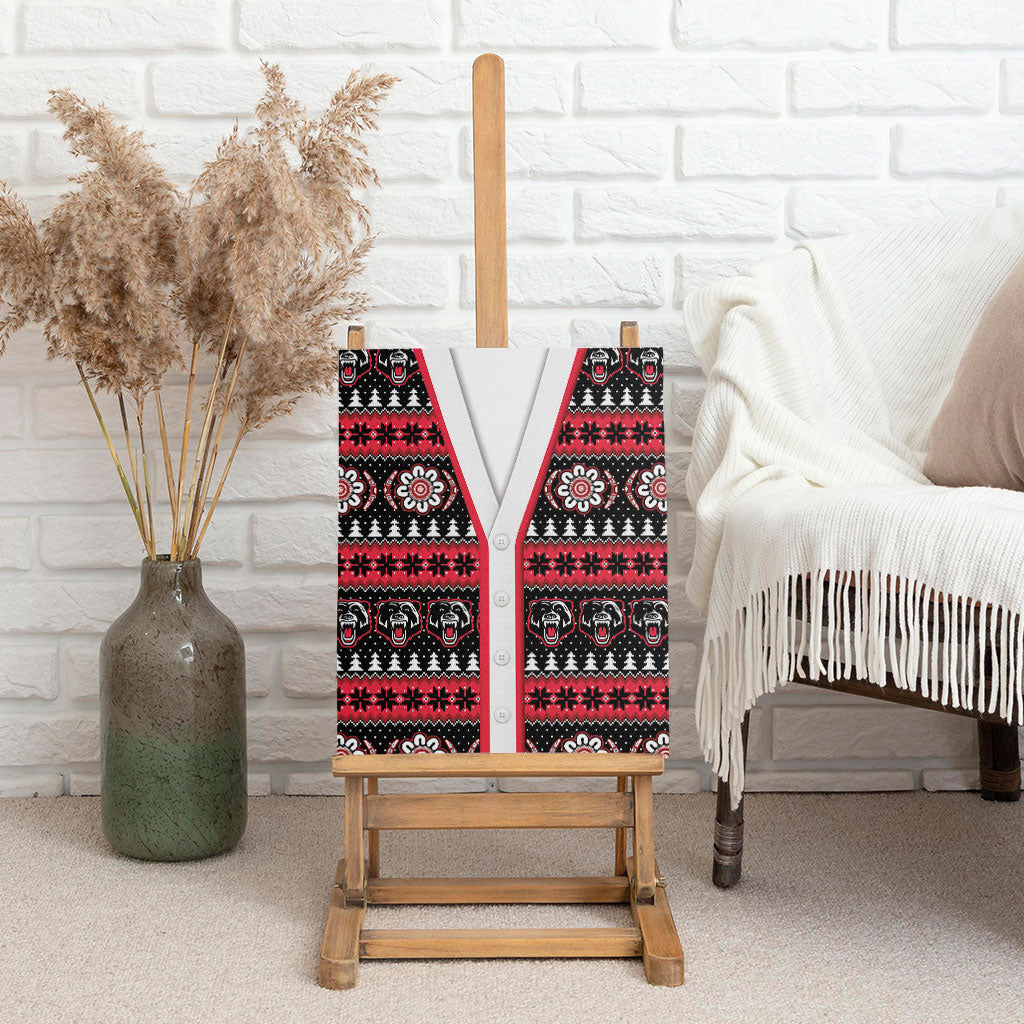 Perth Bears Rugby Christmas Canvas Wall Art Aboriginal Seamless Cardigan Inspired