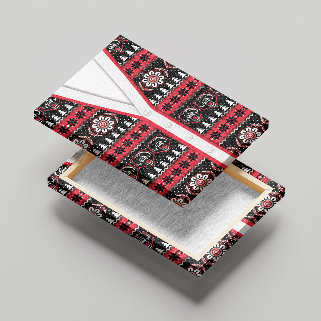 Perth Bears Rugby Christmas Canvas Wall Art Aboriginal Seamless Cardigan Inspired