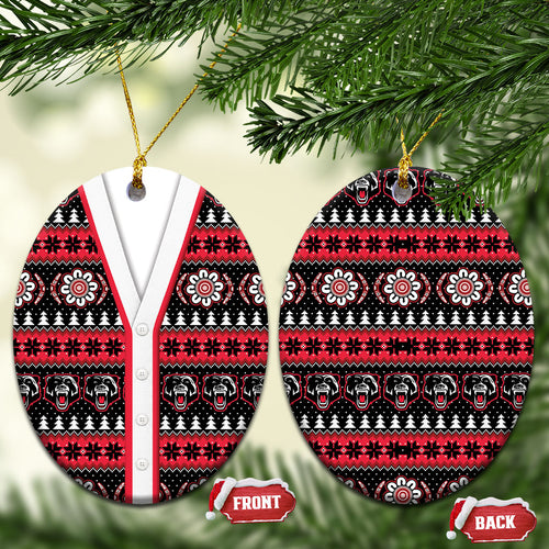 Perth Bears Rugby Christmas Ceramic Ornament Aboriginal Seamless Cardigan Inspired