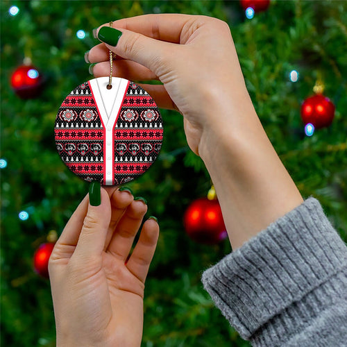 Perth Bears Rugby Christmas Ceramic Ornament Aboriginal Seamless Cardigan Inspired