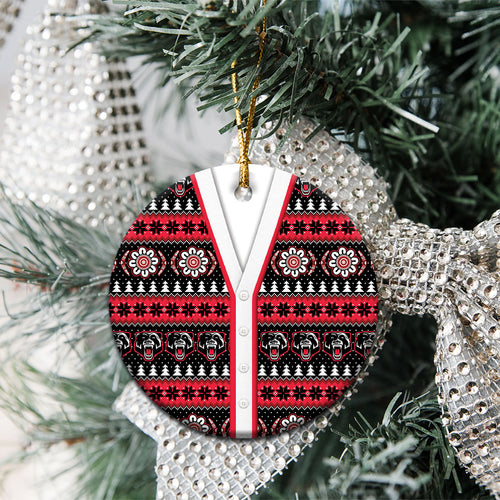 Perth Bears Rugby Christmas Ceramic Ornament Aboriginal Seamless Cardigan Inspired