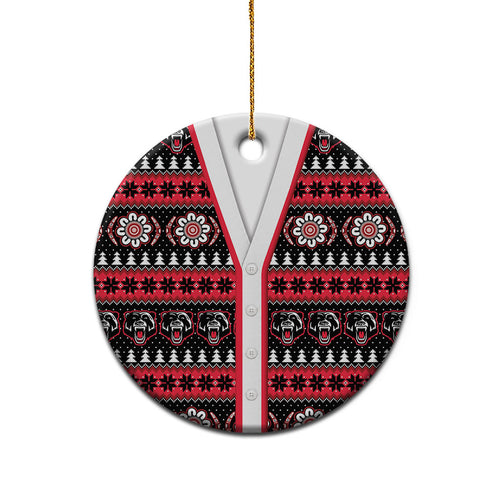 Perth Bears Rugby Christmas Ceramic Ornament Aboriginal Seamless Cardigan Inspired