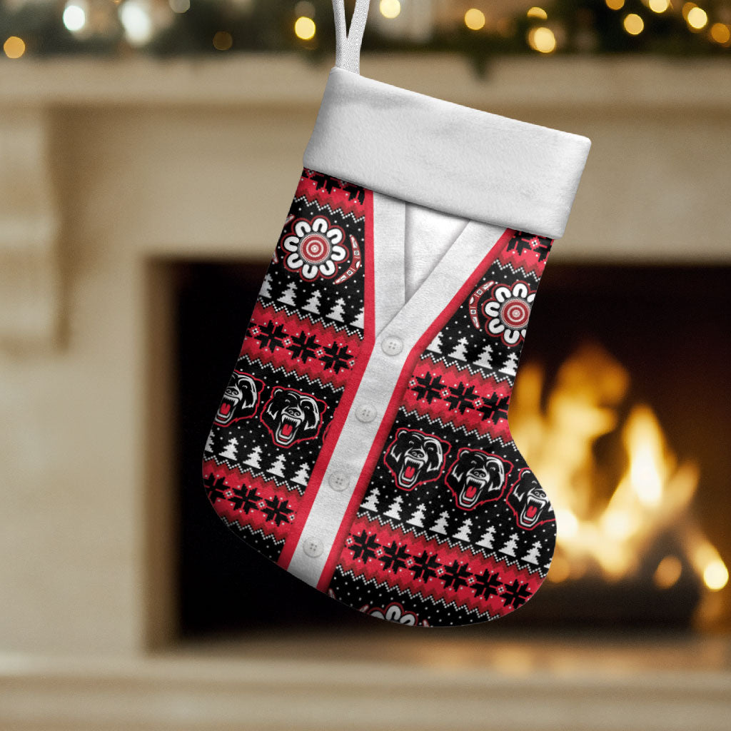 Perth Bears Rugby Christmas Stocking Aboriginal Seamless Cardigan Inspired