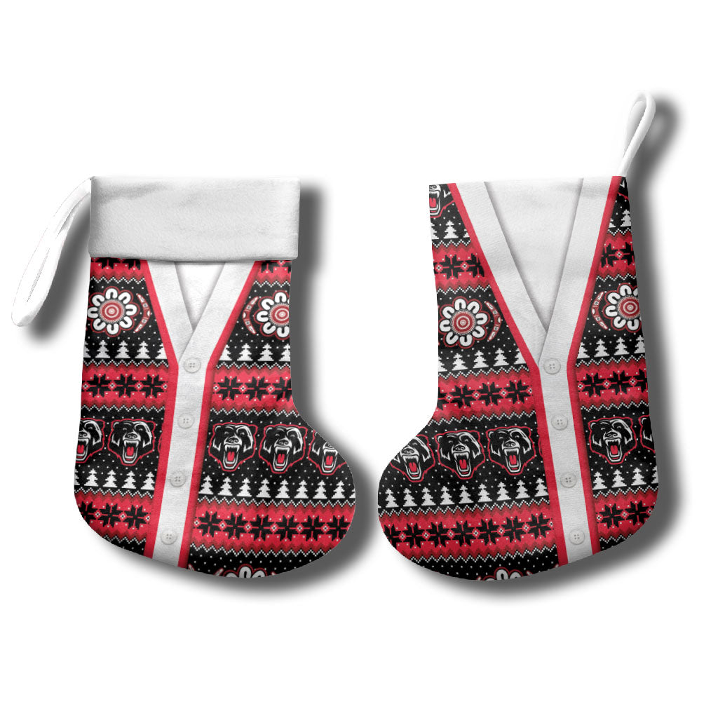 Perth Bears Rugby Christmas Stocking Aboriginal Seamless Cardigan Inspired