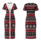 Perth Bears Rugby Christmas Couples Matching Short Sleeve Bodycon Dress and Long Sleeve Button Shirt Aboriginal Seamless Cardigan Inspired