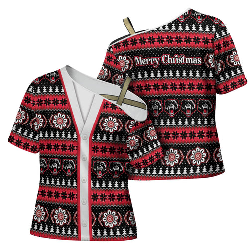 Perth Bears Rugby Christmas Cross Shoulder Shirt Aboriginal Seamless Cardigan Inspired