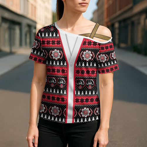 Perth Bears Rugby Christmas Cross Shoulder Shirt Aboriginal Seamless Cardigan Inspired