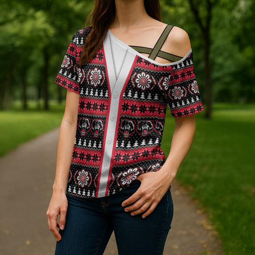 Perth Bears Rugby Christmas Cross Shoulder Shirt Aboriginal Seamless Cardigan Inspired