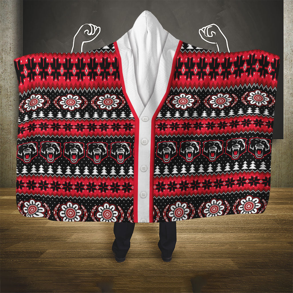 Perth Bears Rugby Christmas Hooded Blanket Aboriginal Seamless Cardigan Inspired