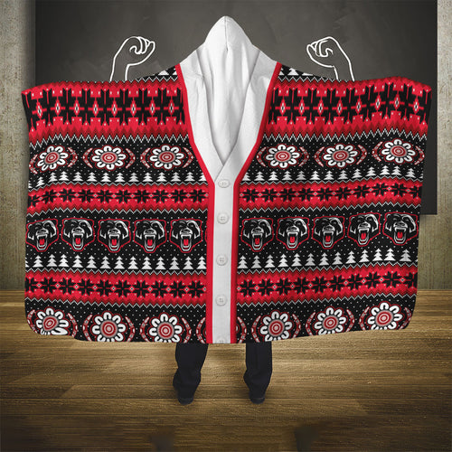 Perth Bears Rugby Christmas Hooded Blanket Aboriginal Seamless Cardigan Inspired