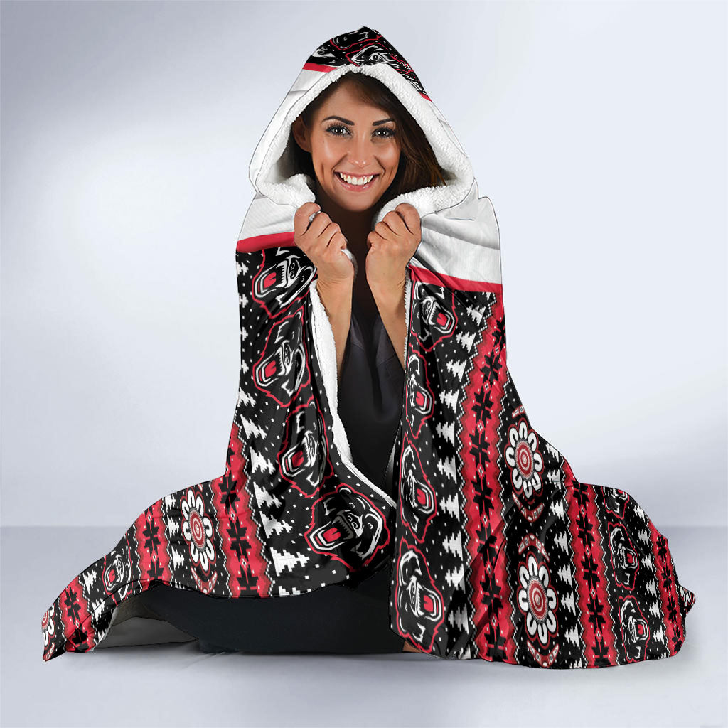 Perth Bears Rugby Christmas Hooded Blanket Aboriginal Seamless Cardigan Inspired